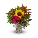 podzimní kytice se slunečnicemi